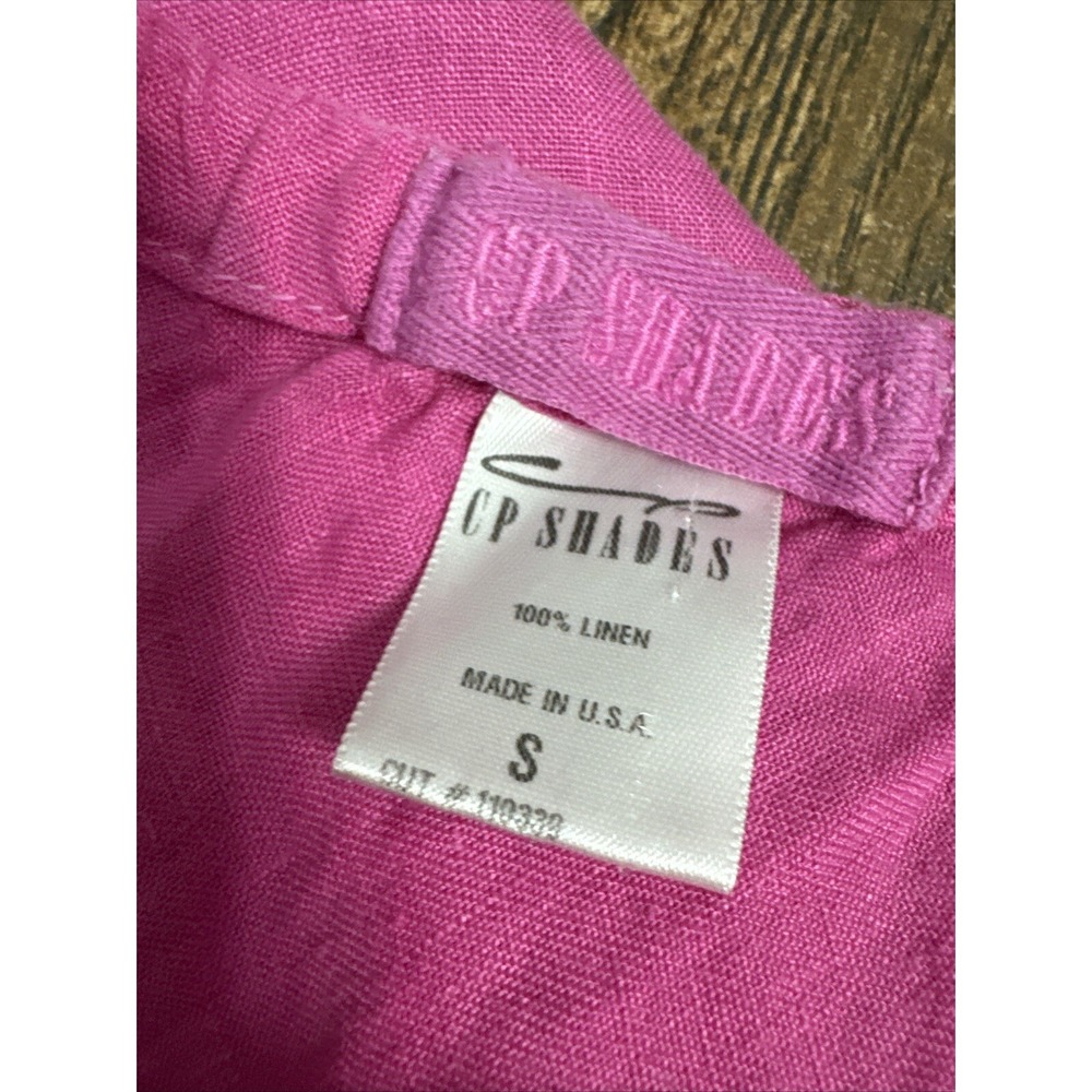 CP SHADES 100% LINEN BRIGHT HOT PINK ELASTIC WAIST AIRY FLOWY MAXI SKIRT SMALL - Picture 6 of 9